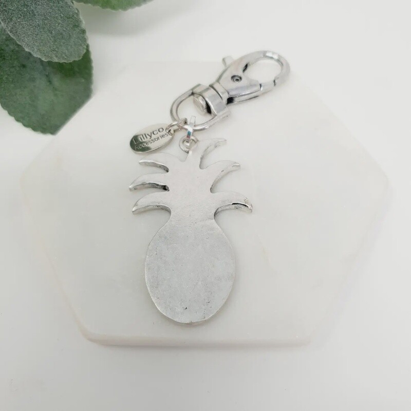 Silver Pineapple Keyring