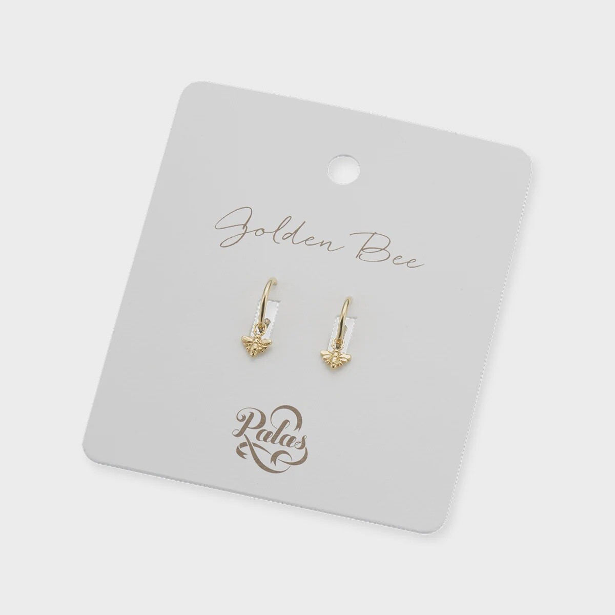 golden bee hoop earrings