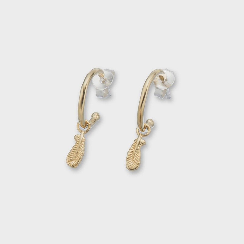 feather hoop earrings