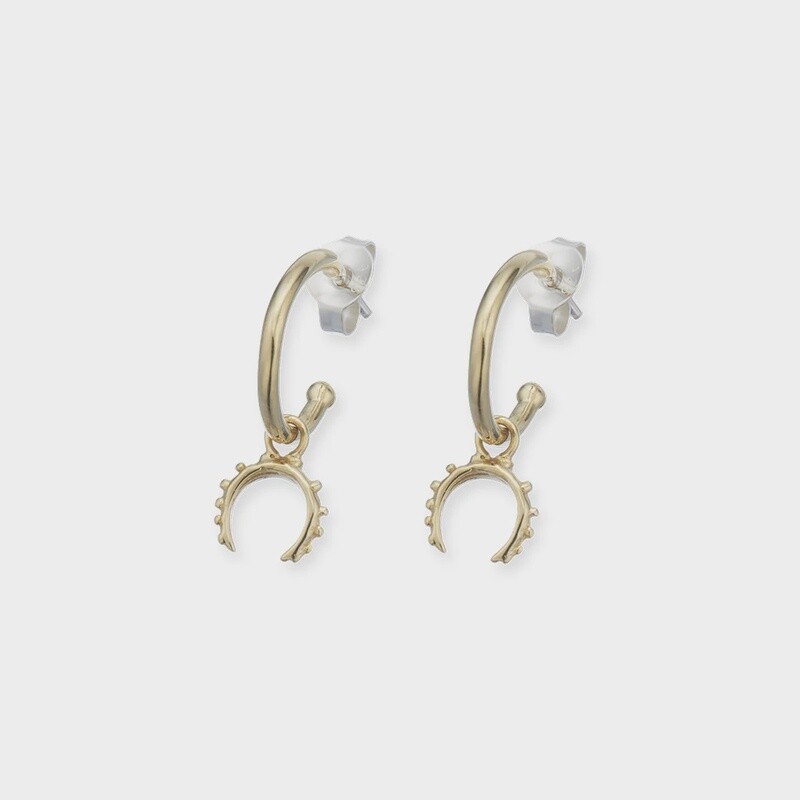 goddess moon hoop earrings