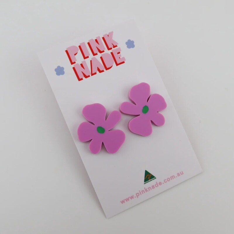 Maggie Purple Flower Studs
