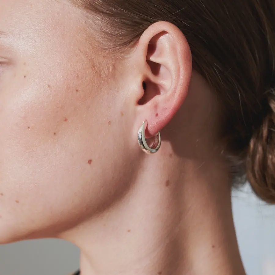 Greta Silver Plated Huggie Earrings