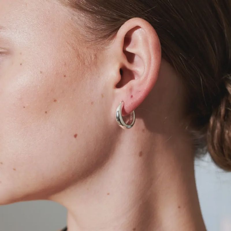 Greta Silver Plated Huggie Earrings