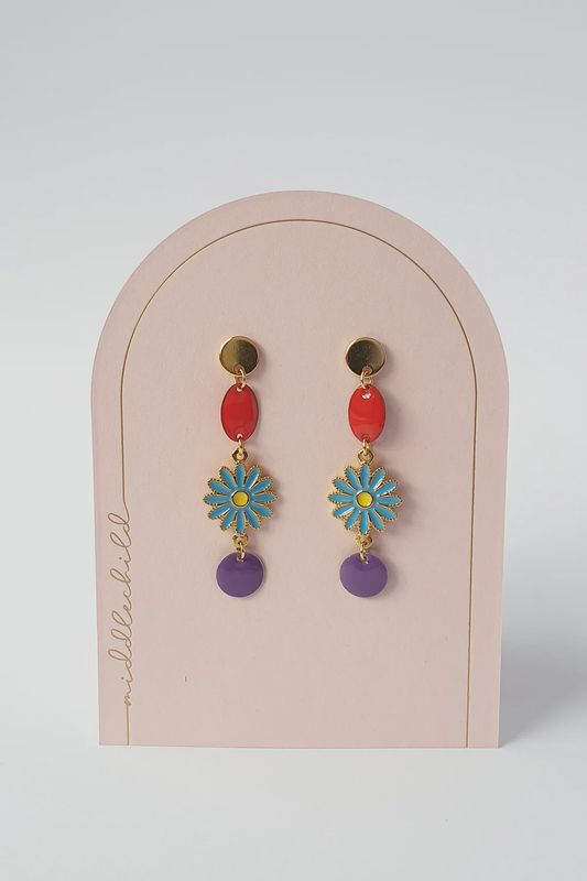 Trinket Earring RED/PURPLE