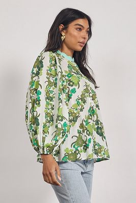 Jungle Floral Blouse GREEN
