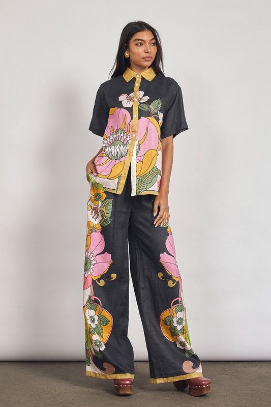 Vivid Elastic Waist Pant in India Ink