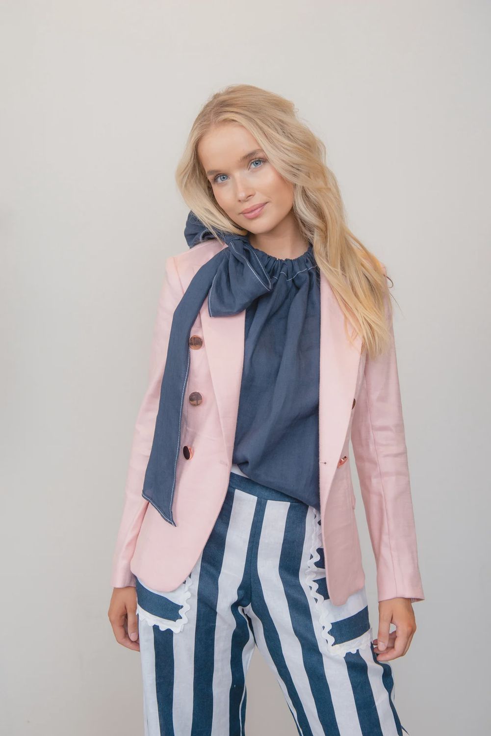 Linen Blazer SALMON PINK, size: XS