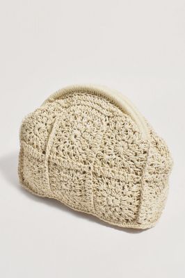 Lula Crochet Shell Clutch NATURAL