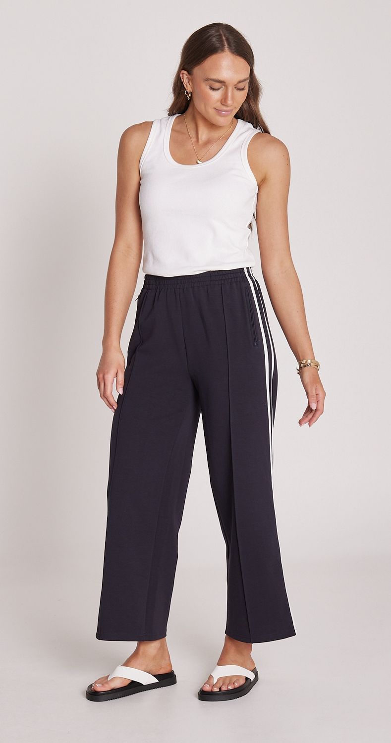 Noah Cropped Pant NAVY STRIPE, size: 6