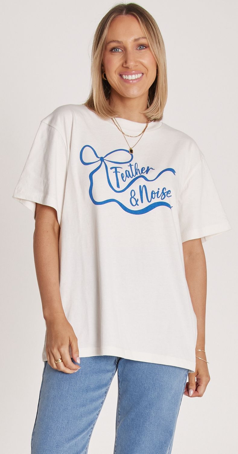 Bow Graphic Tee STONE, size: 6