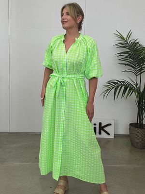 Signature Shirt Dress NEON LIME