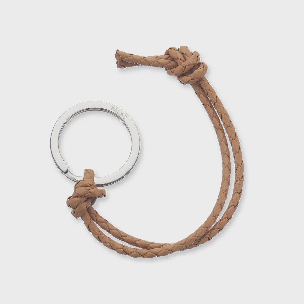 Natural Plaited Leather Keyring