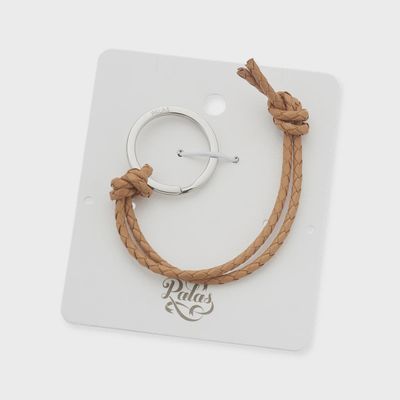 Natural Plaited Leather Keyring