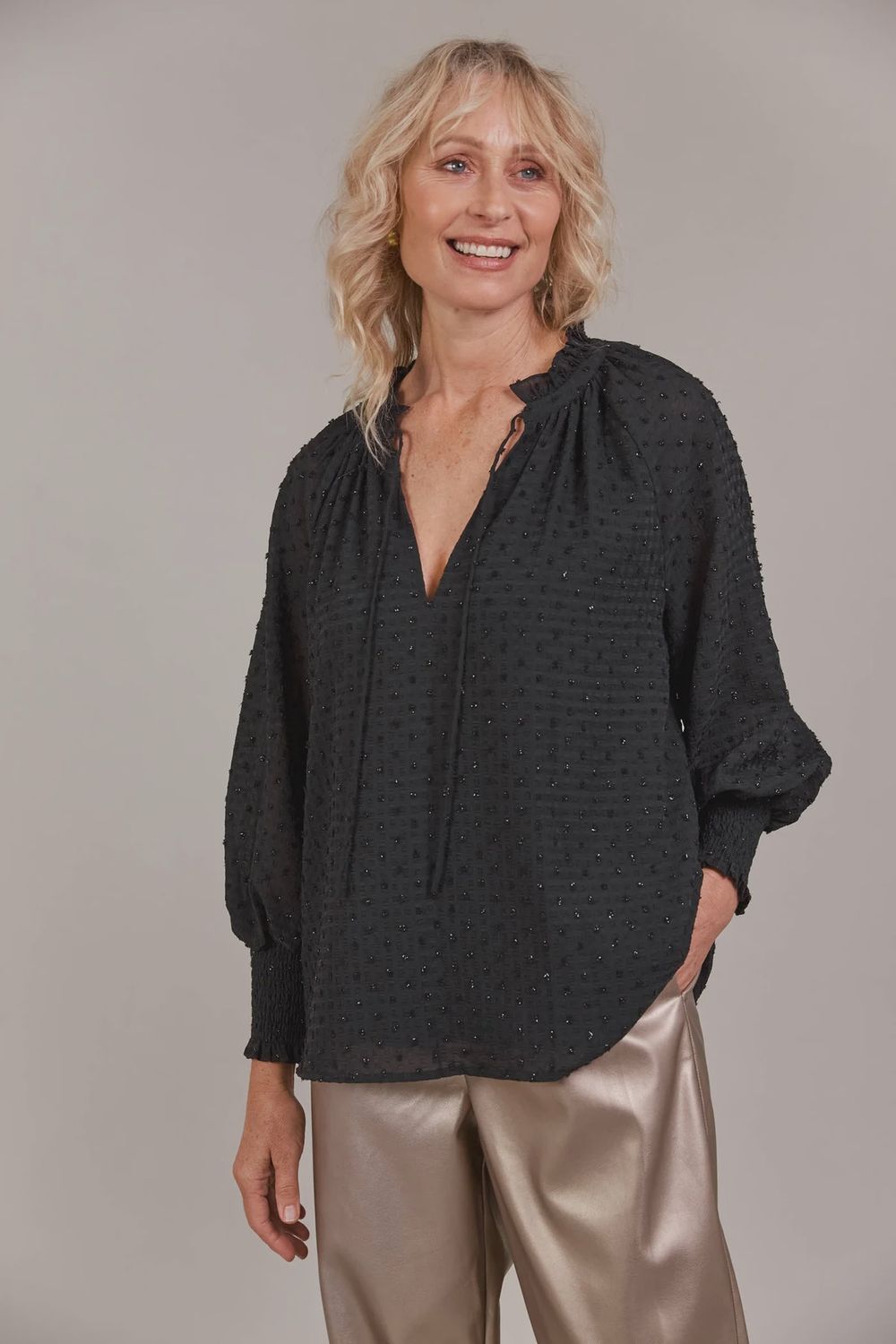 Ayana Blouse BLACK, size: XS