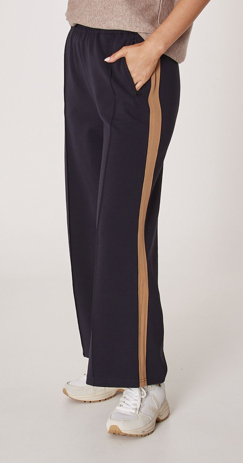 Noah NAVY Camel Stripe Pant, size: 6