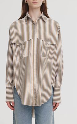 Riley Shirt STONE IVORY STRIPE