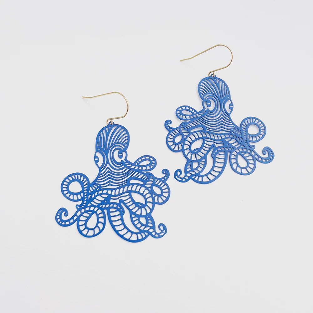 Octopus Earrings BLUE