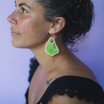 String Bag earrings CUSTARD LIMES