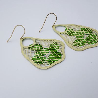 String Bag earrings CUSTARD LIMES