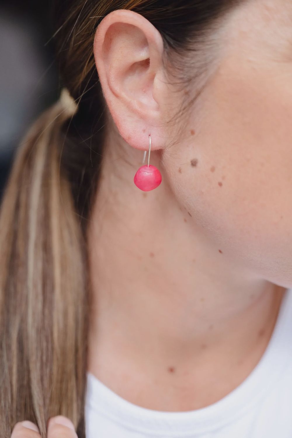 Rock Dangle Earrings – Pink Marble