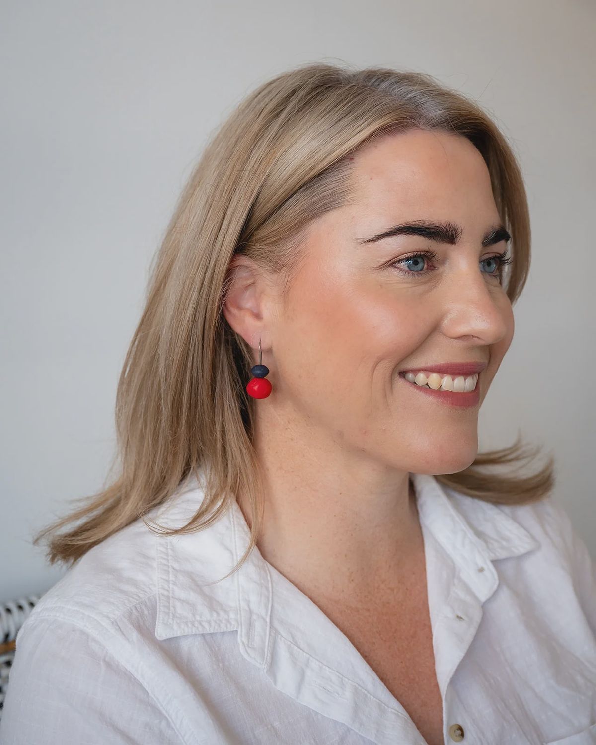 Resin Rock Drop Earrings – Red