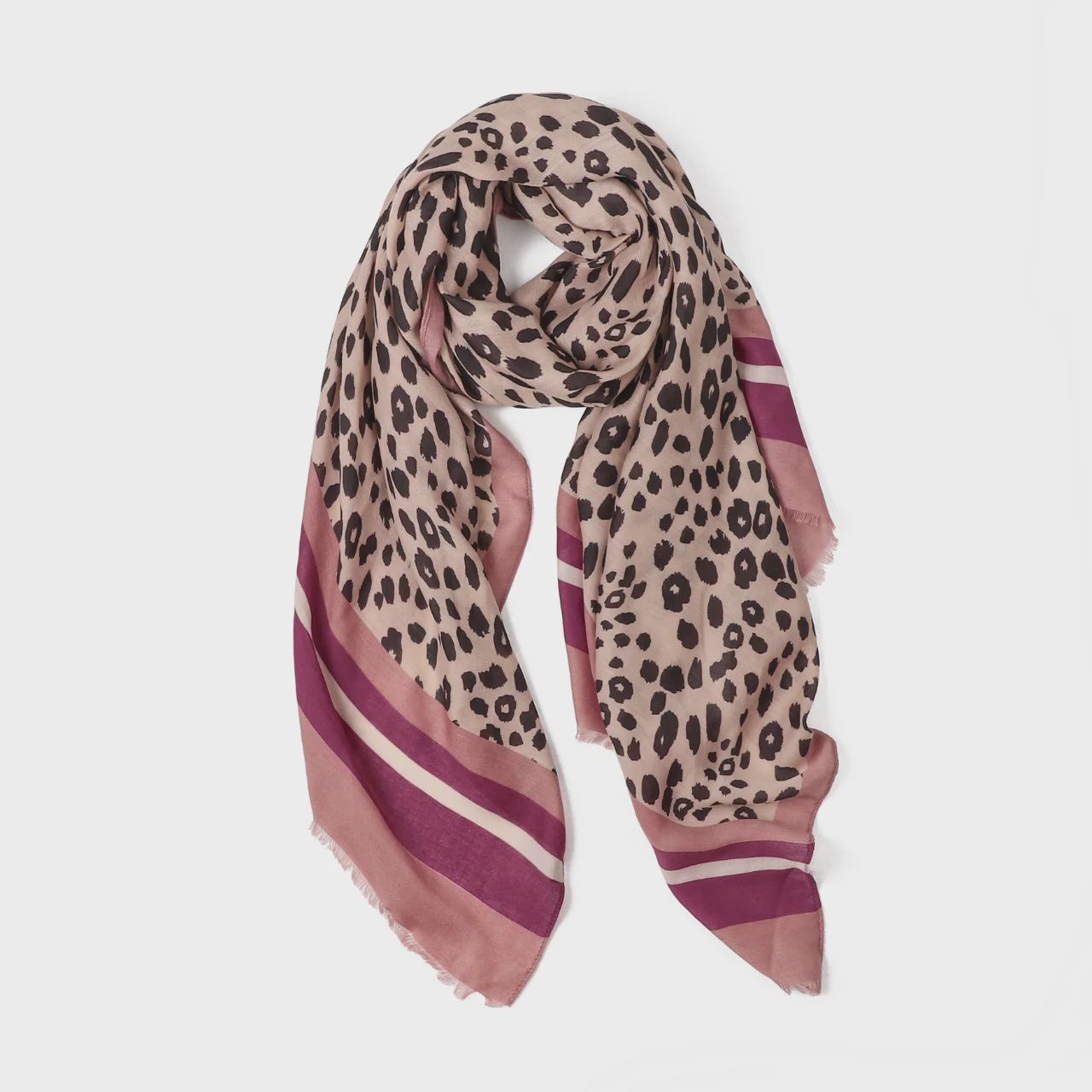 Estelle Leopard Scarf – Cream