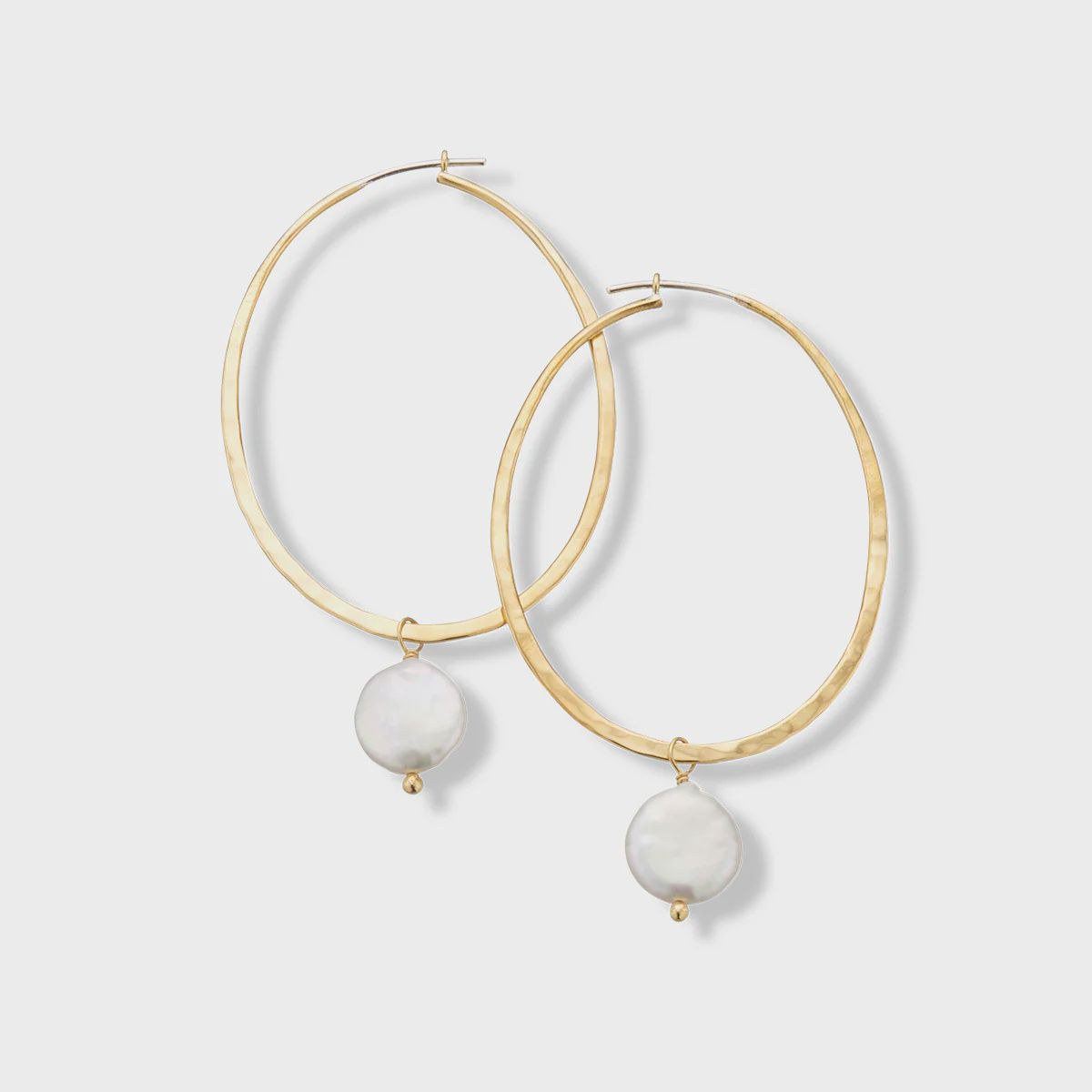 Icaria Hoop Pearl Earrings