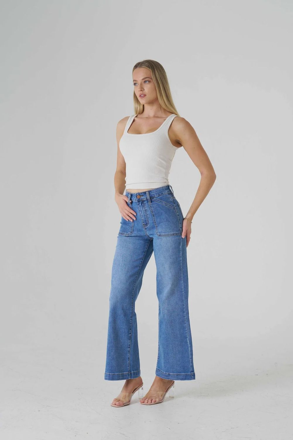 Fleur Wide Leg Patch Pocket, size: 6