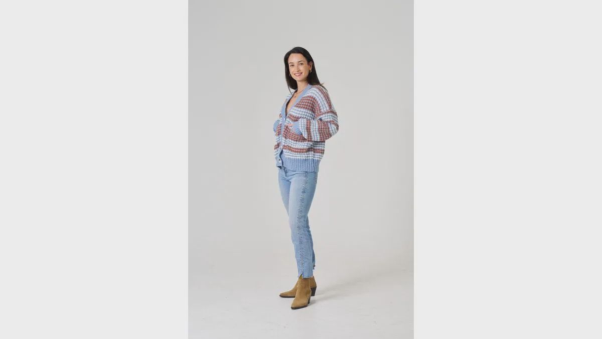 Tania V Neck Cardi BLUE, size: S/M