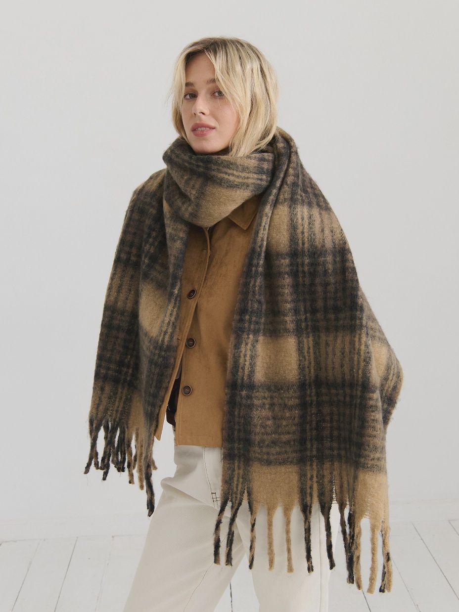 Alya Winter Scarf BROWN PLAID