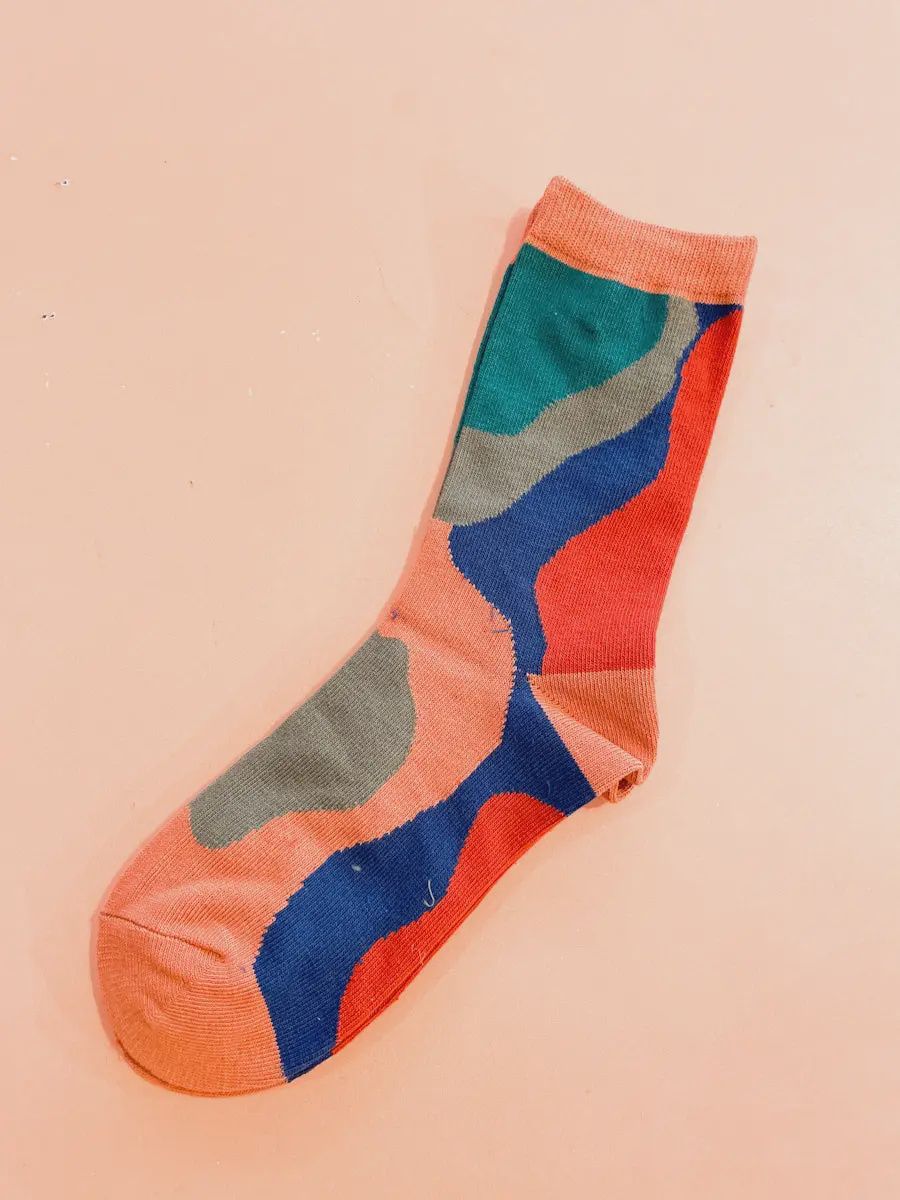 Jimmy Multi Marble Socks – Orange Swirl