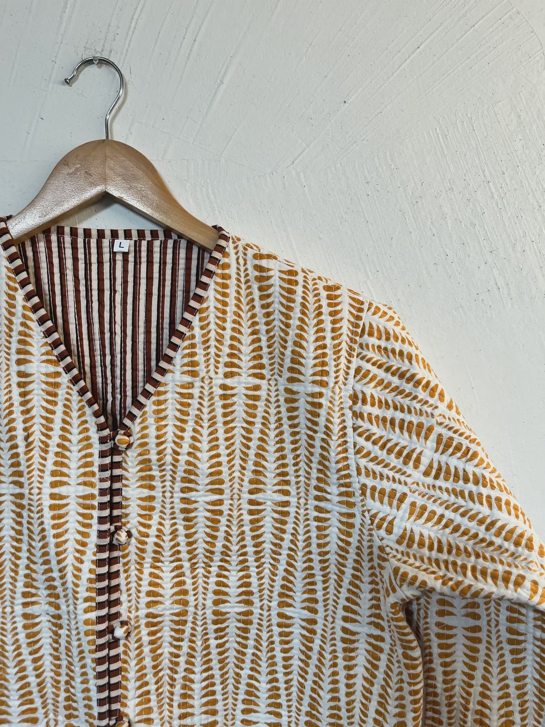 Anna Reversible Jacket MUSTARD CREAM, size: M