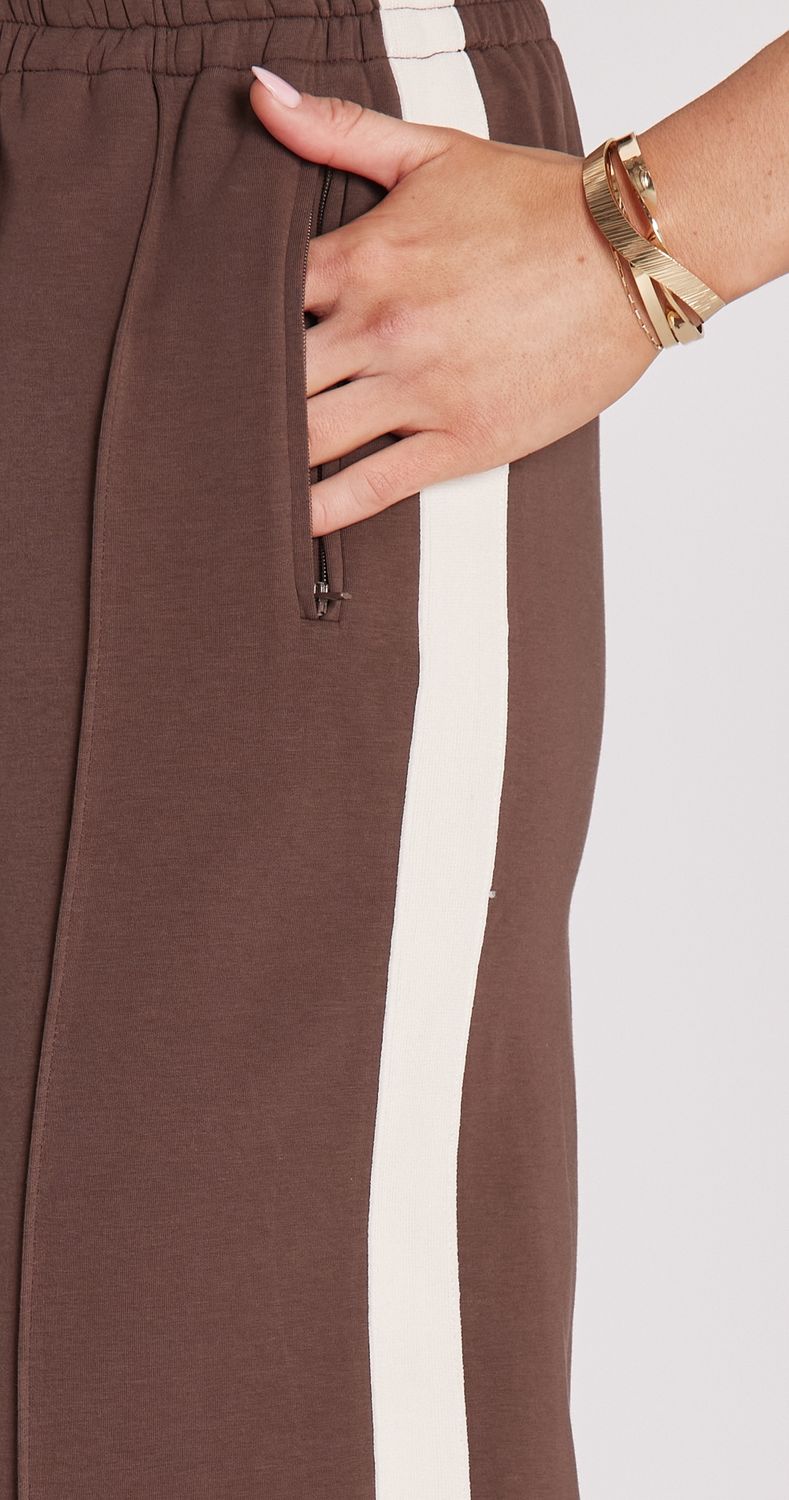 Noah Cropped Pant CHOCOLATE CREAM STRIPE, size: 8