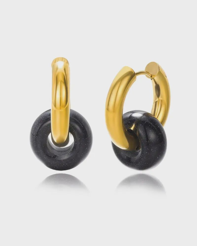 Astrid BLUE/BLACK IRIDESCENT STONE BEAD