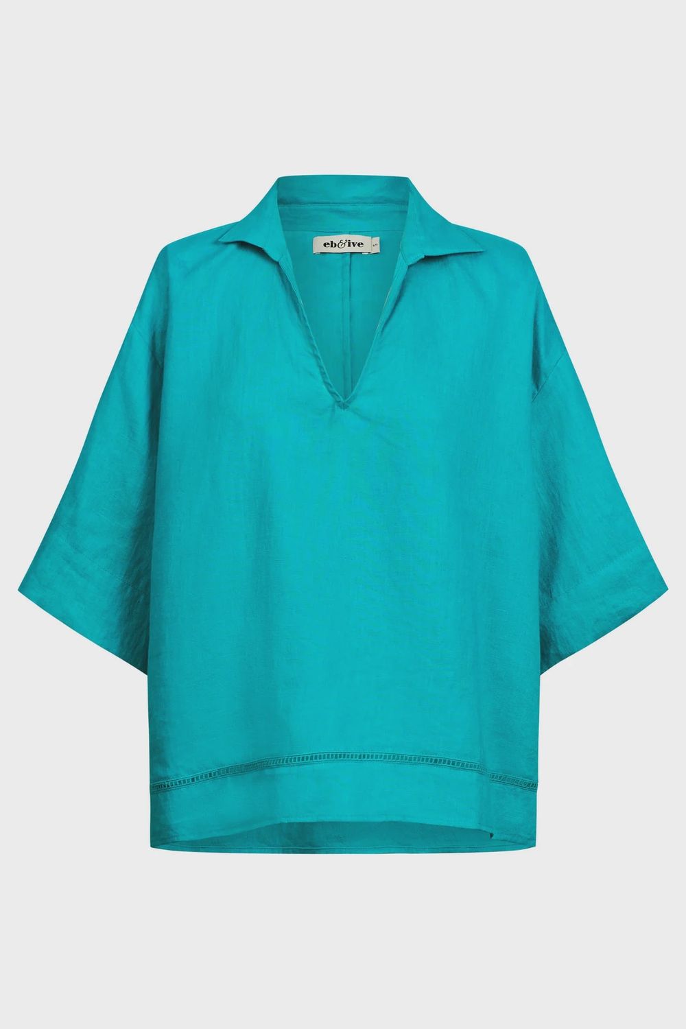 Miramar Collared Top LAGOON, size: S