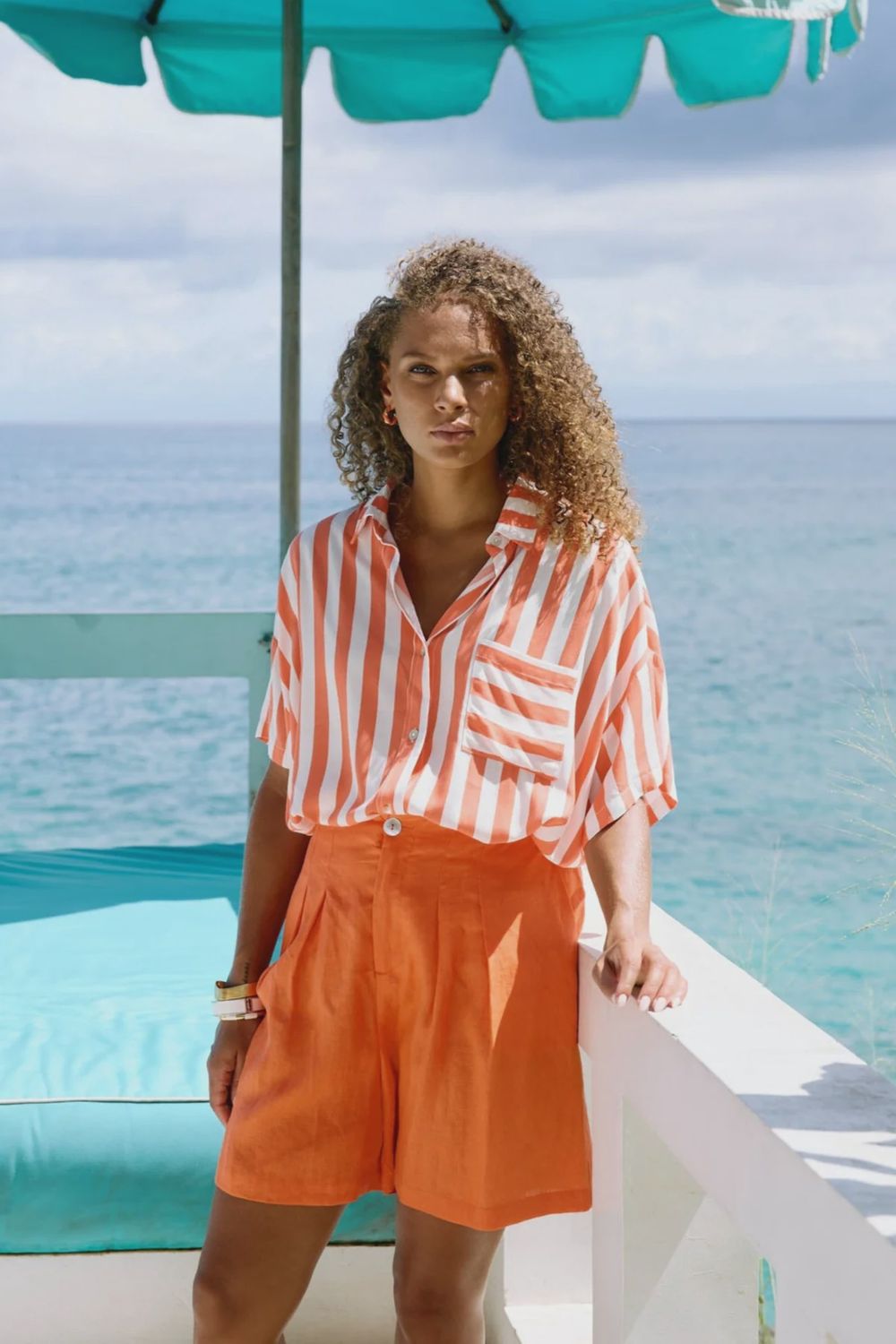 Treville Stripe Shirt CORAL