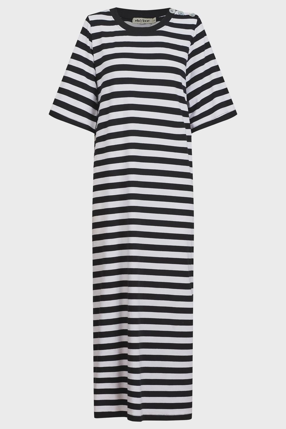 Studio Stripe TShirt Dress EBONY, size: XS