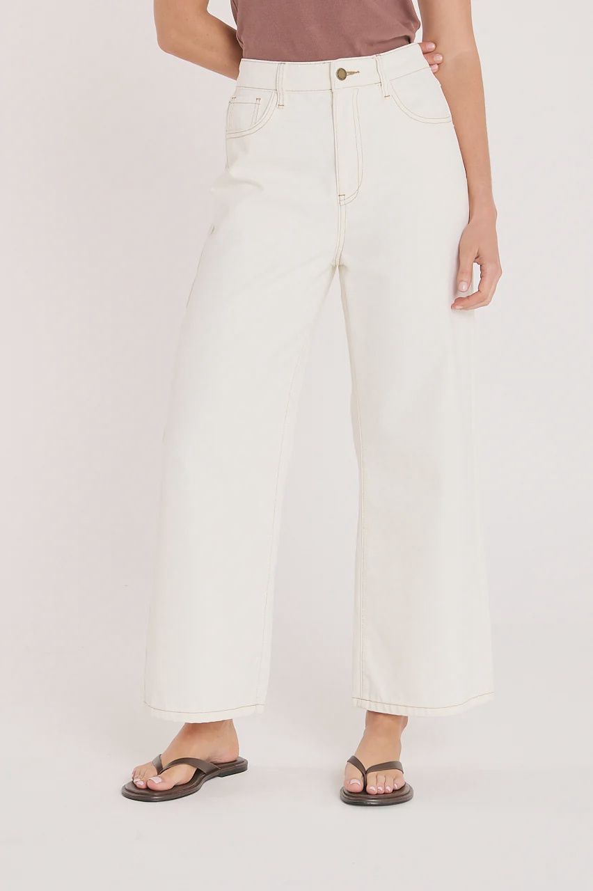 Cassie Cropped Leg Jean CREAM, size: 8