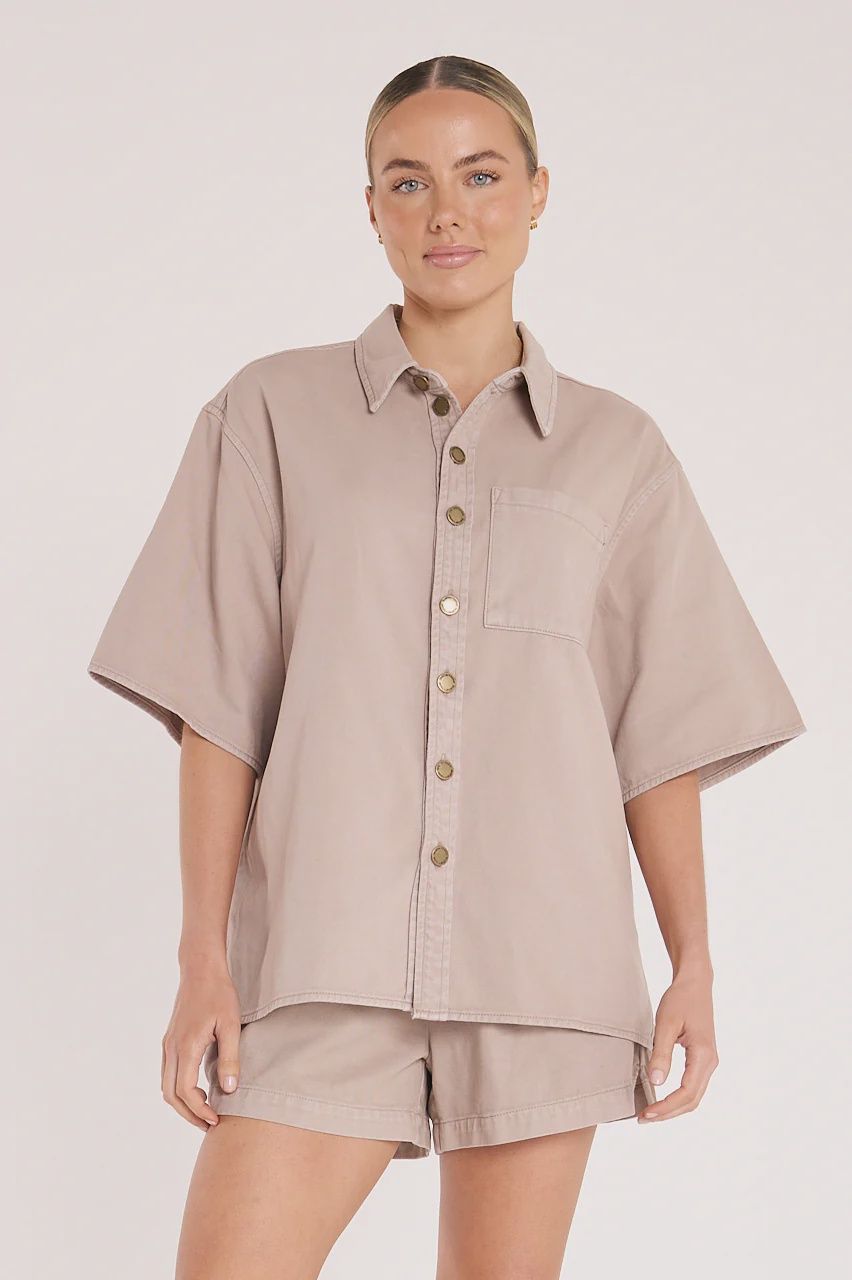 Arlo Denim Shirt MOCHA, size: 8