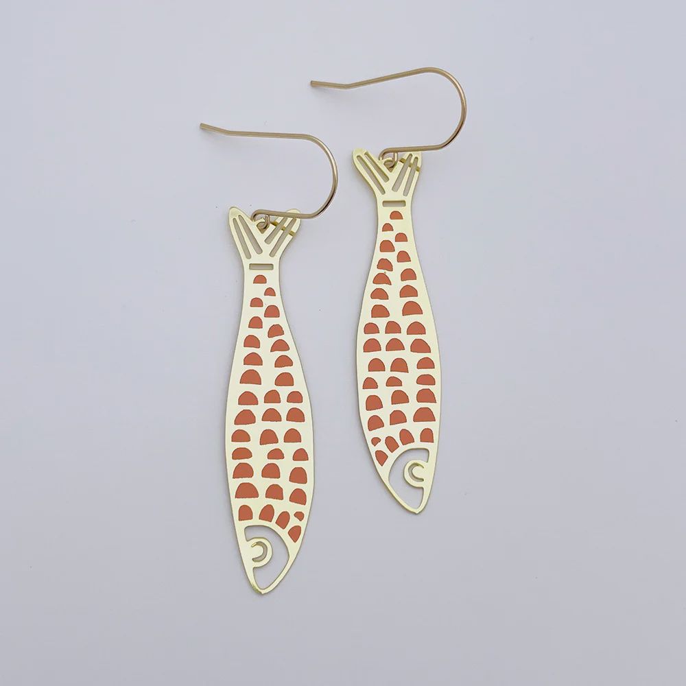 Midi Fishy Earrings GOLD ORANGE