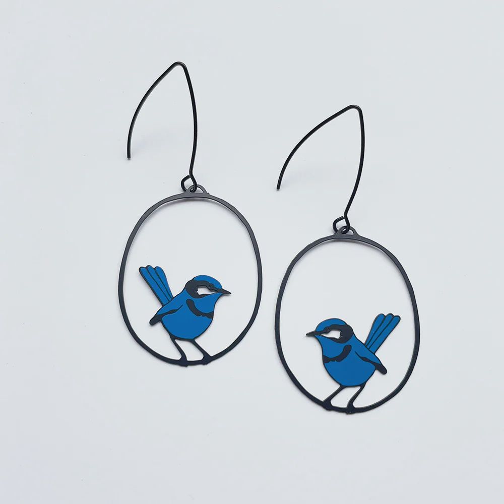 Wrens Earrings BLUE BLACK
