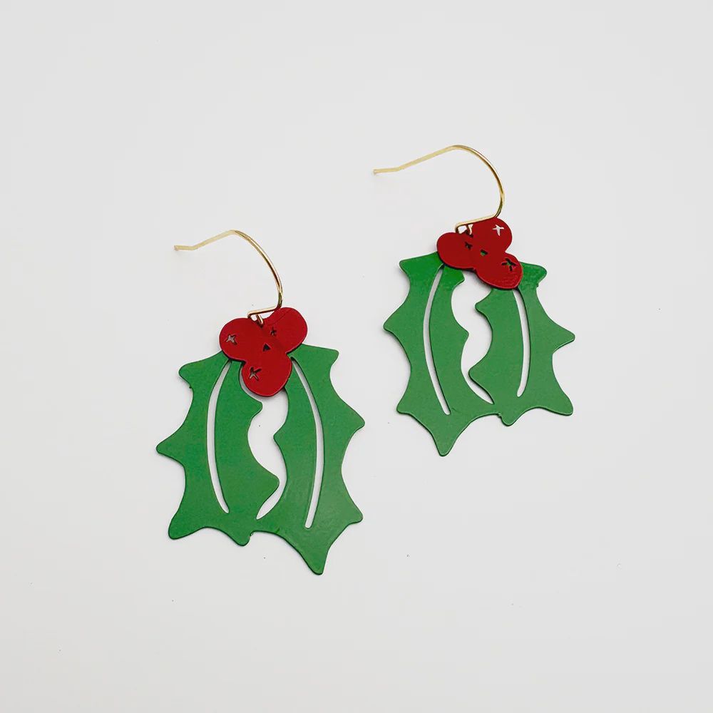 Midi Holly Dangle Earrings RED GREEN