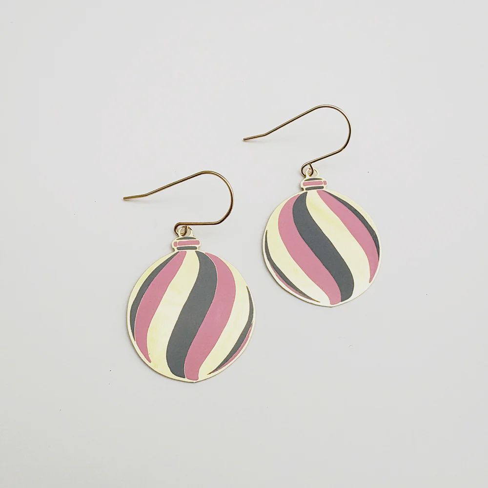 Midi Vintage Bauble Earrings GOLD PINK GREY