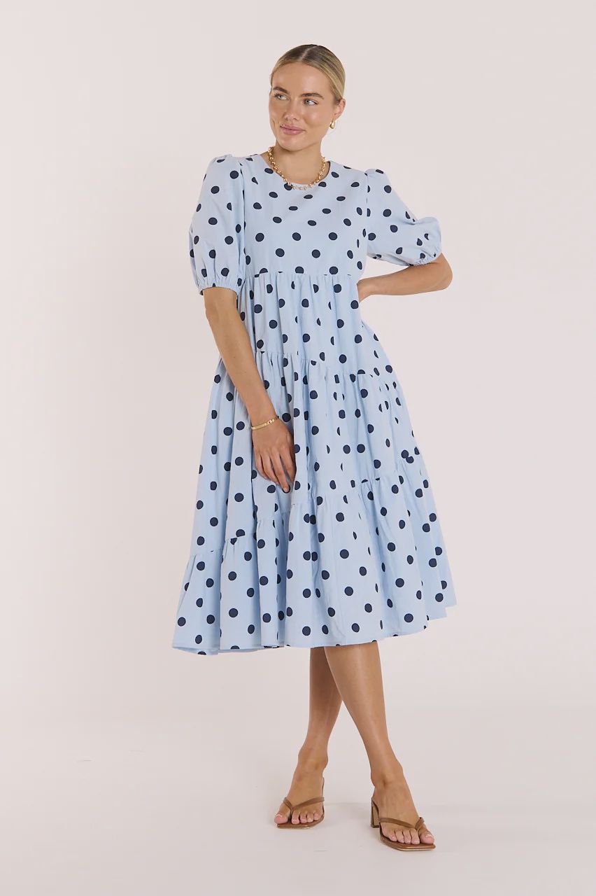 Elle Dress NAVY SPOT, size: 6