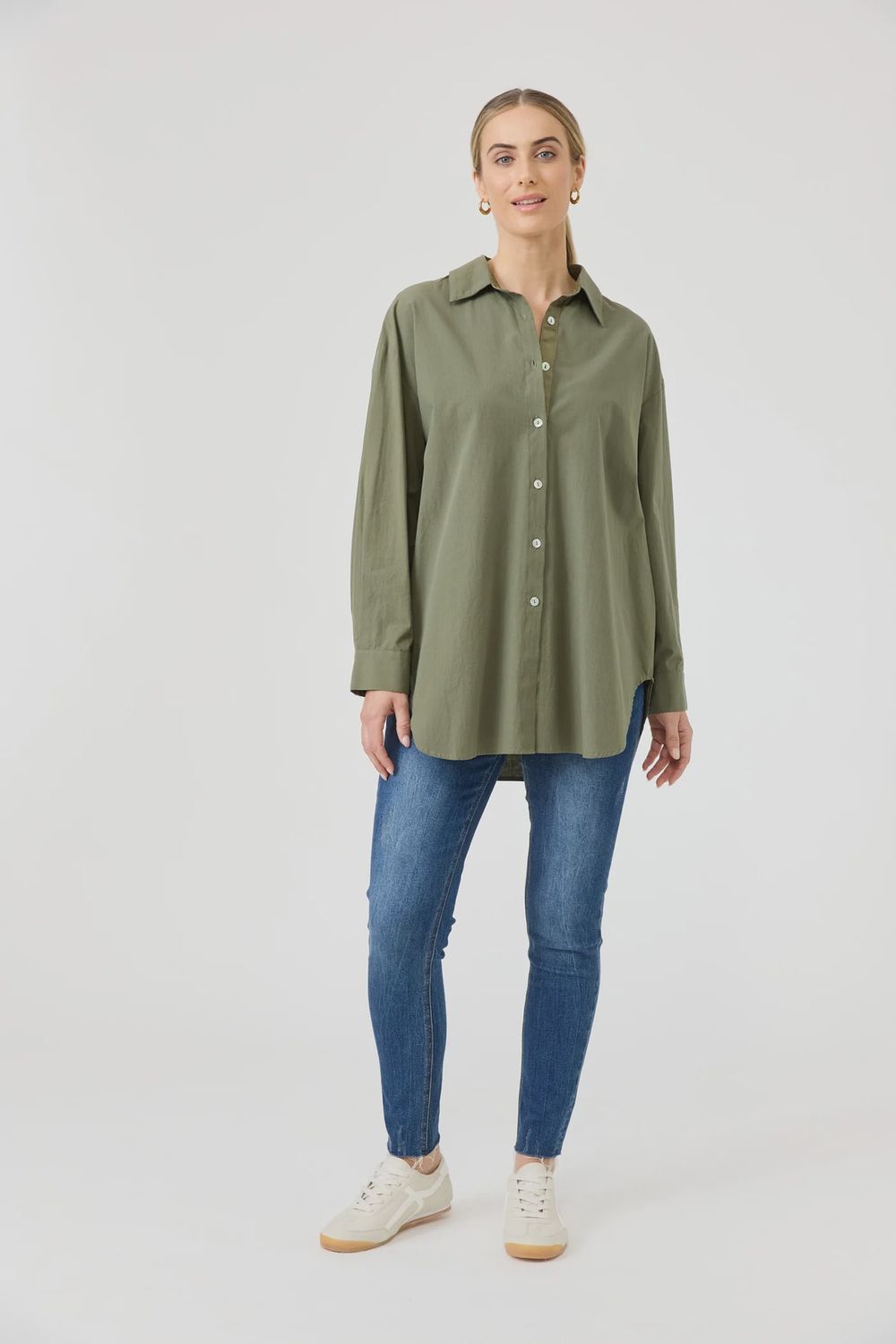 Studio Oversize Shirt KHAKI, size: XS