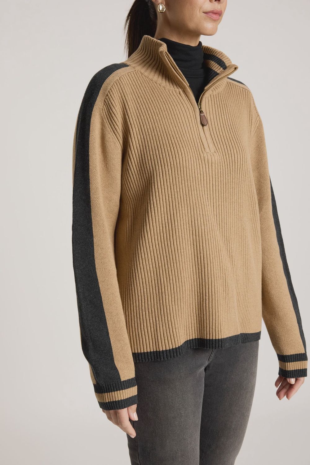 Liora Zip Jumper MOCHA CHAR, size: XS