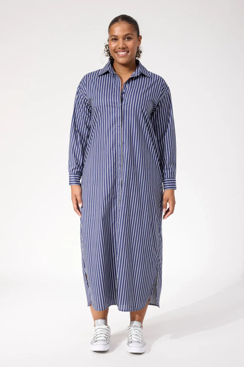 Fairbanks Stripe Shirt Dress NAVY, size: XS