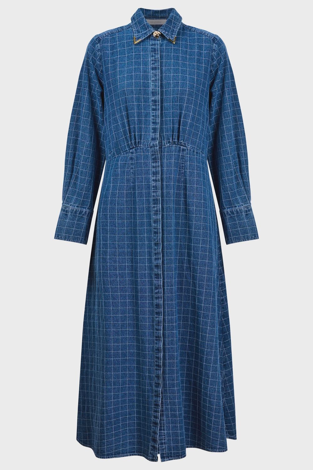 Sloane Denim Maxi Dress CHECK, size: XS