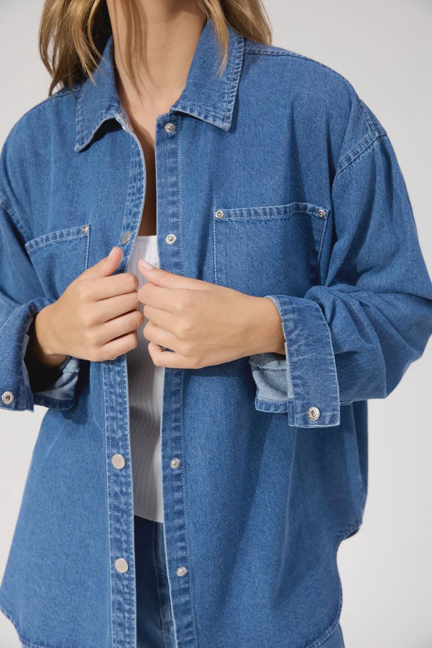 Denver Denim Shirt BLUE, size: XS