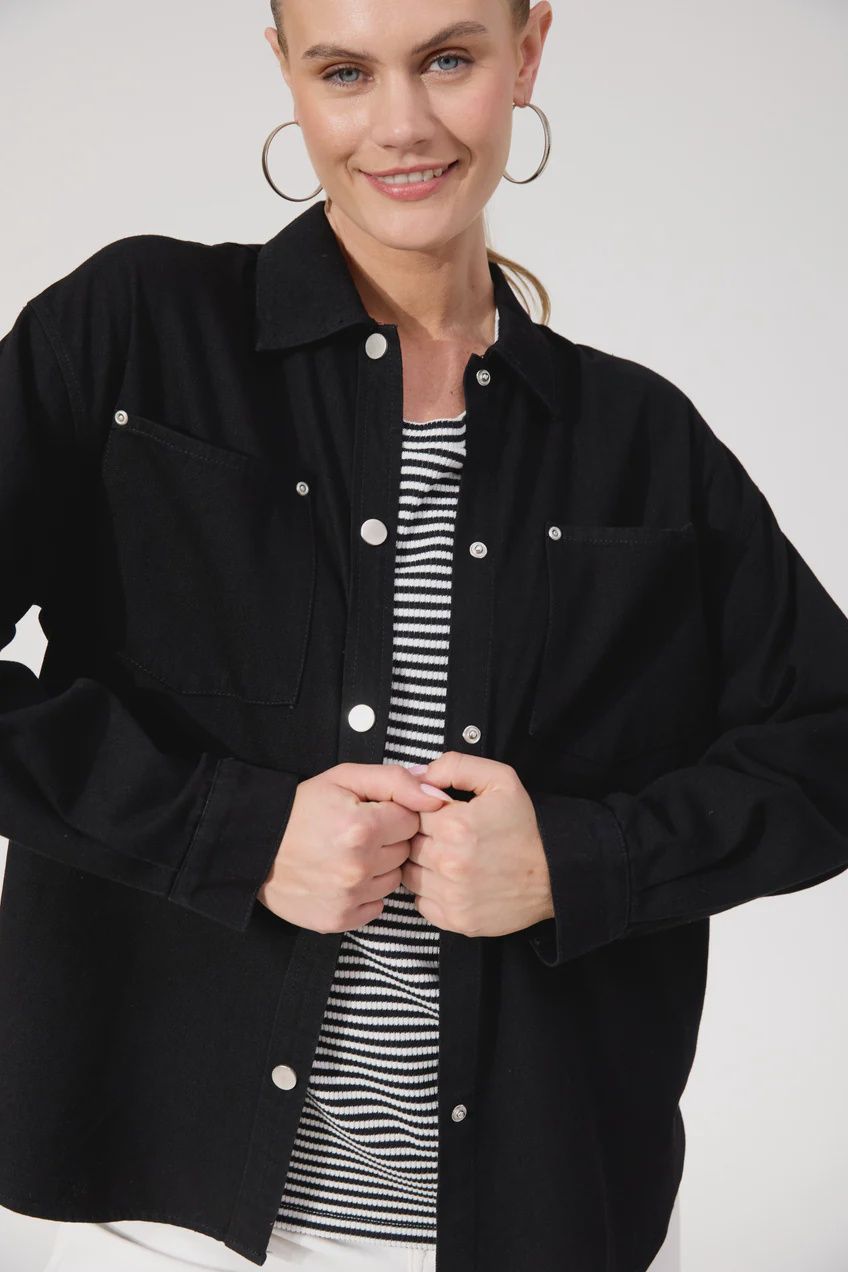 Denver Denim Shirt BLACK, size: XS